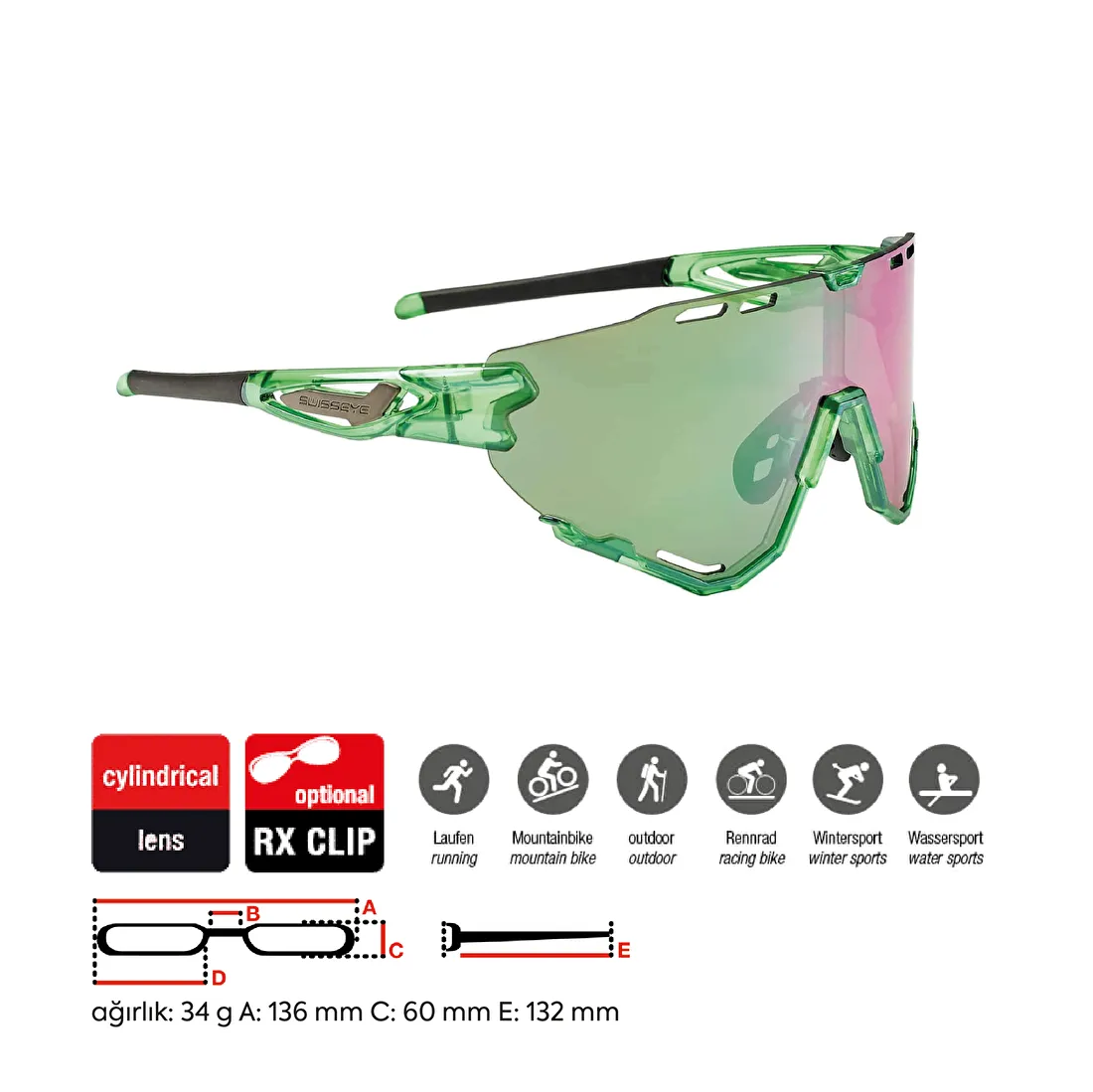 Swiss Eye Mantra Shiny Laser Green