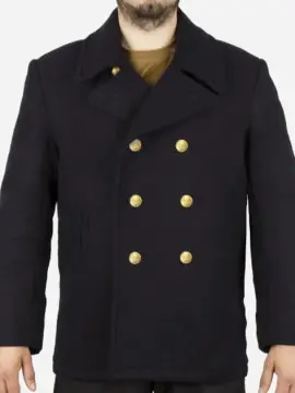 Denizci kabanı kaput Pea Coat siyah