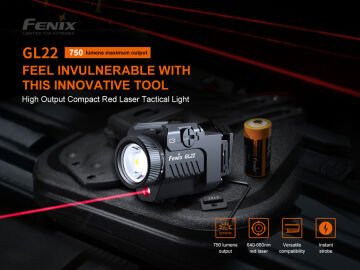 Fenix ​​​​GL22, 750 lümen, kırmızı lazerli taktik silah feneri