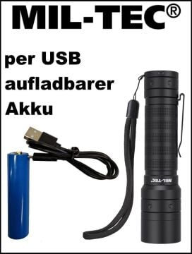 MIL-TEC® MISSION 1000 ŞARJLI EL FENERİ SİYAH
