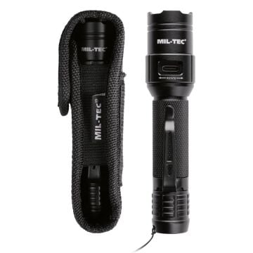 MIL-TEC® MINI el feneri 450lm IPX7 şarj edilebilir SİYAH