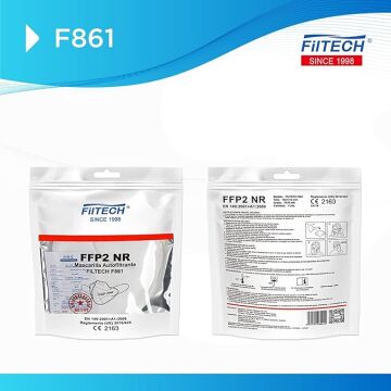 MASKE FILTECH F861 FFP2 CE Sertifikalı Beyaz Solunum Maskesi 50 adet