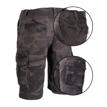 Mil-Tec® US Vintage Şort Taşlanmış KOYU KAMUFLAJ desenli