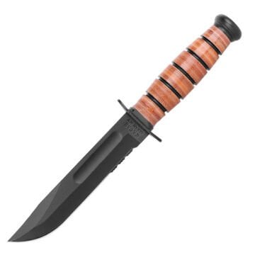 Ka-Bar - Kısa ABD Deniz Piyadeleri Bıçağı - Tırtıklı - Kahverengi - 1252