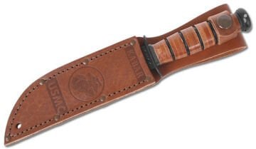 Ka-Bar - Kısa ABD Deniz Piyadeleri Bıçağı - Tırtıklı - Kahverengi - 1252