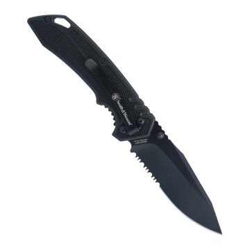 Smith & Wesson - Özel Operasyonlar Tırtıklı Katlanır Bıçak - 7Cr - Siyah - 1209514