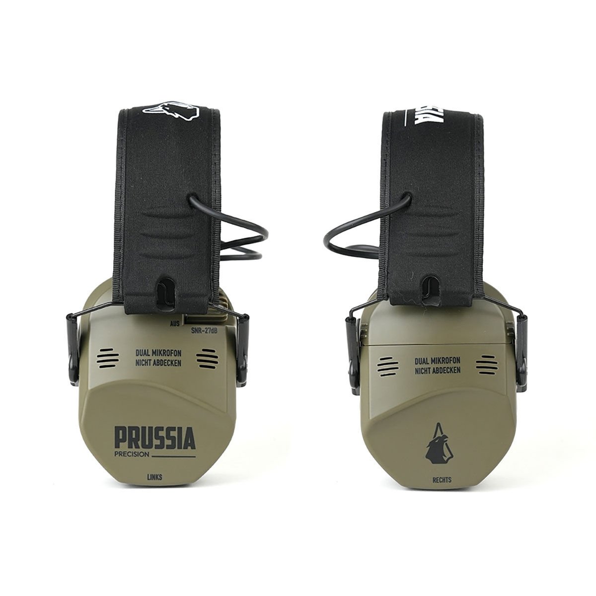 PRUSSIA PRECISION Elektronik Atış Kulaklık Çift Mikrofon ve Jel Pedler