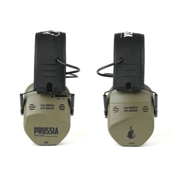 PRUSSIA PRECISION Elektronik Atış Kulaklık Çift Mikrofon ve Jel Pedler