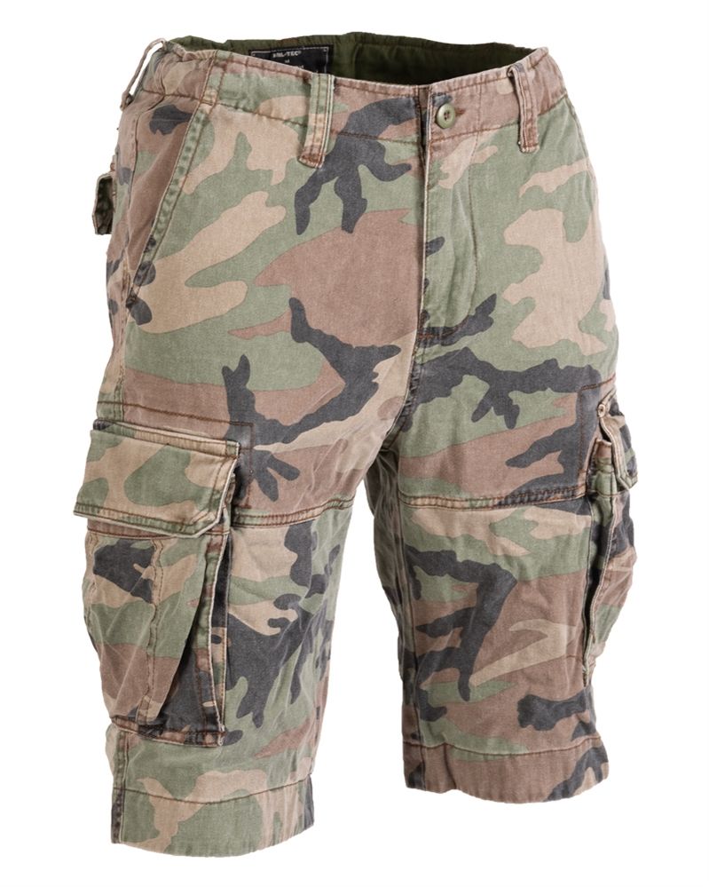 Mil-Tec® US Vintage Şort Taşlanmış Woodland